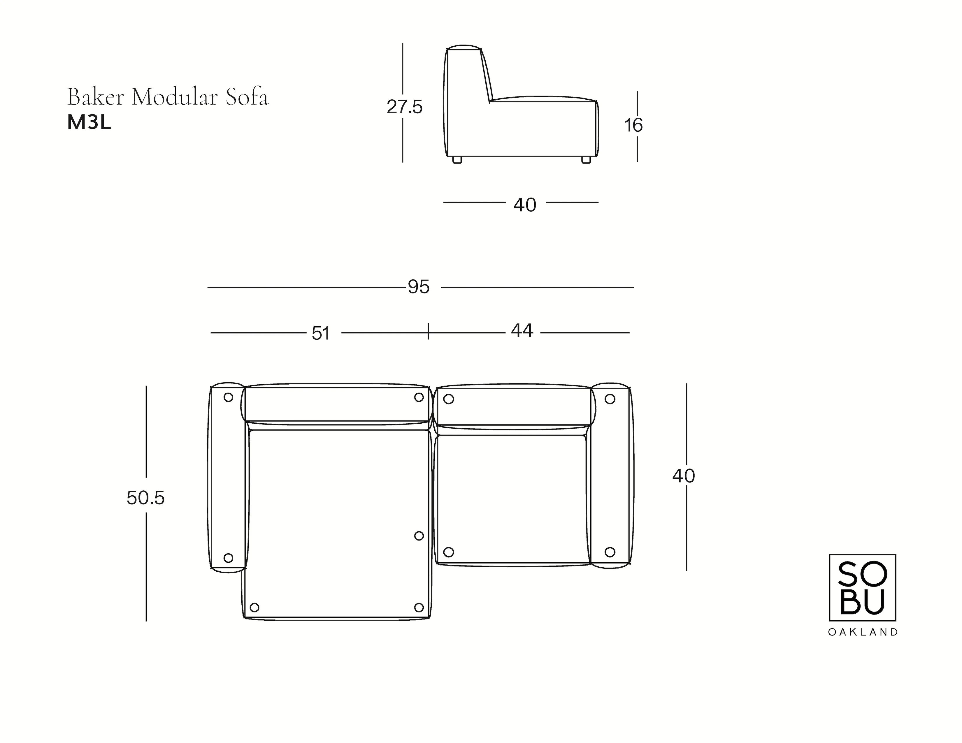 Baker Modular Sofa | Leather • M3 - Image 5