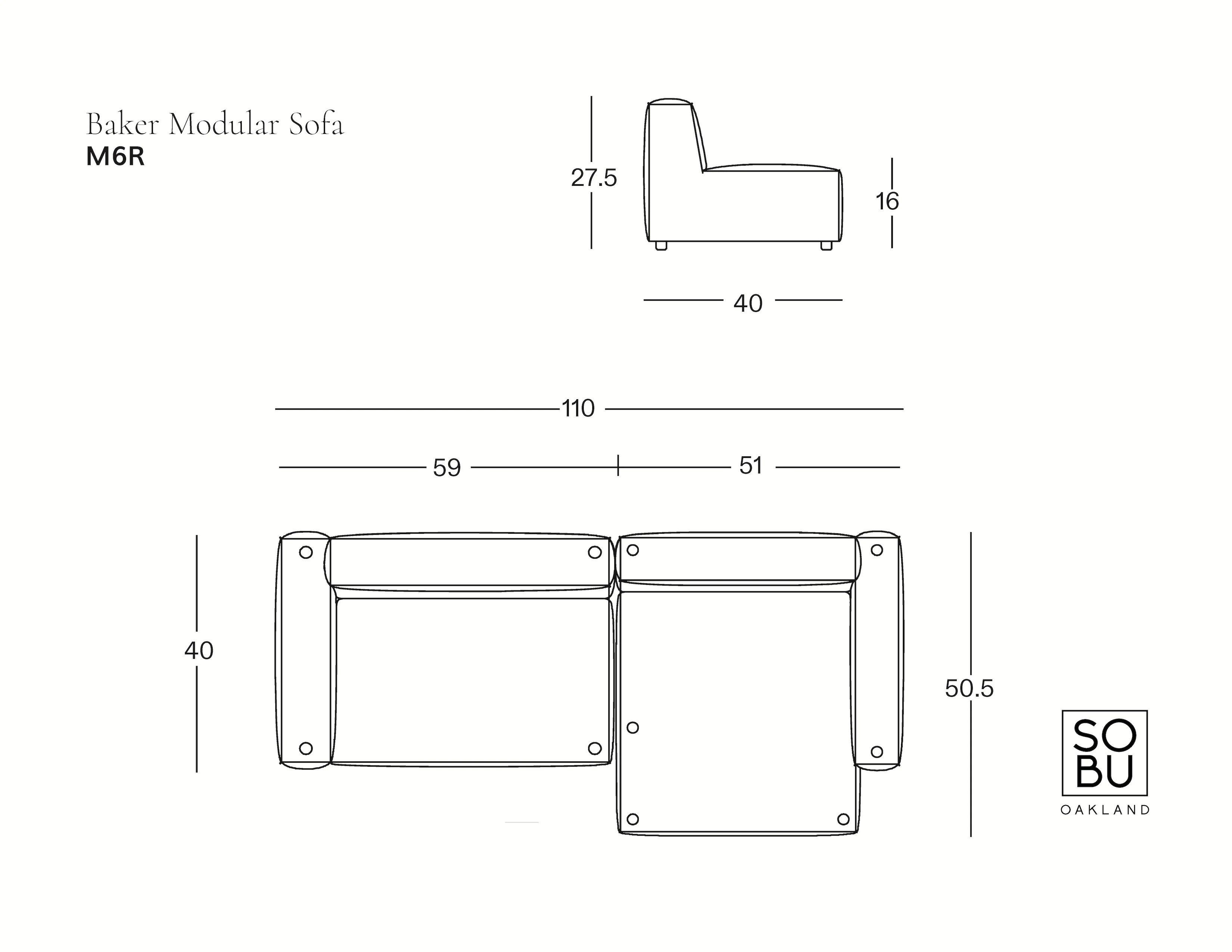 Baker Modular Sofa | Fabric • M6 - Image 6