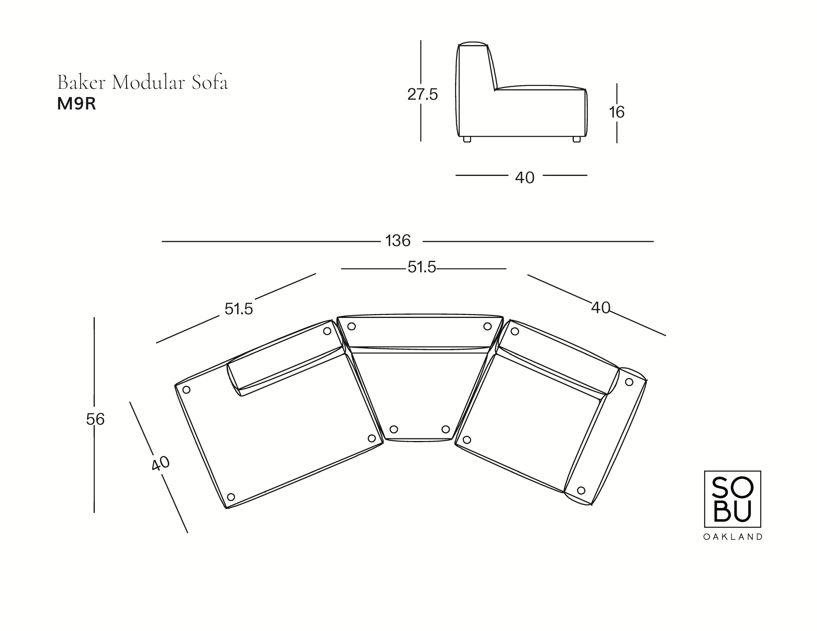 Baker Modular Sofa | Fabric • M9 - Image 11