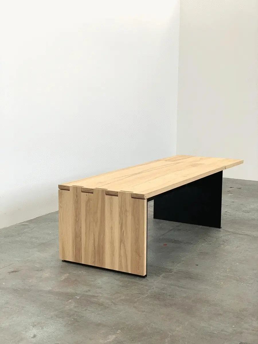 Hinge Extension Dining Table - White Ash - Image 5