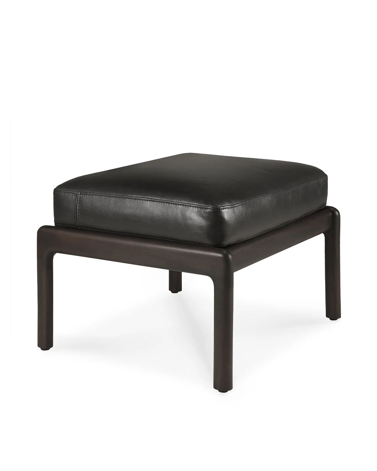 Jack Footstool - Black Leather - Image 3