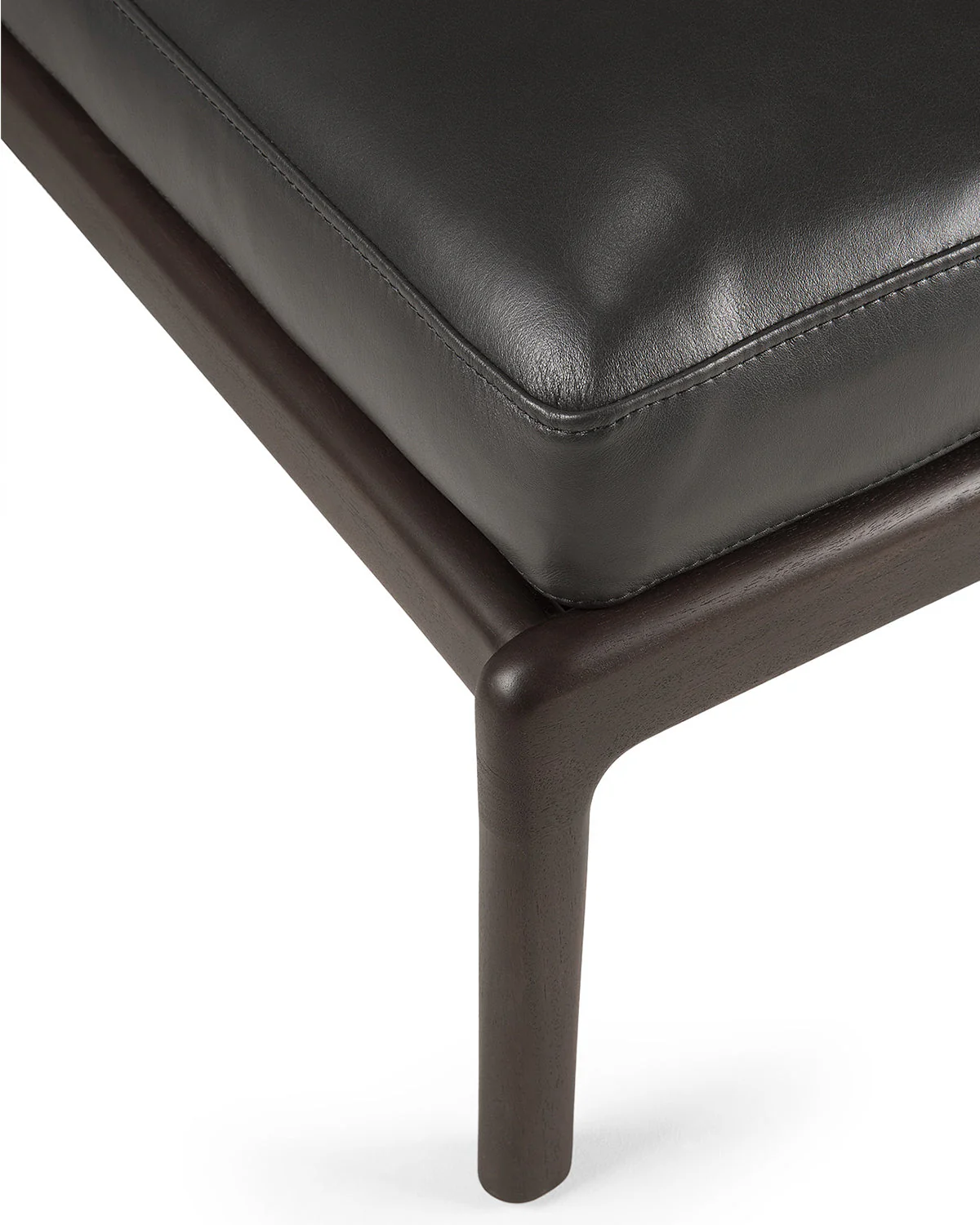 Jack Footstool - Black Leather - Image 4