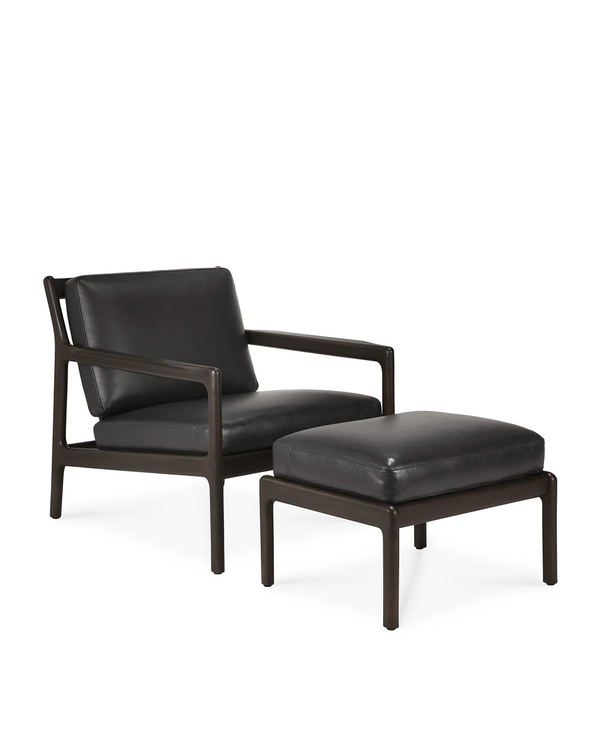 Jack Footstool - Black Leather - Image 5