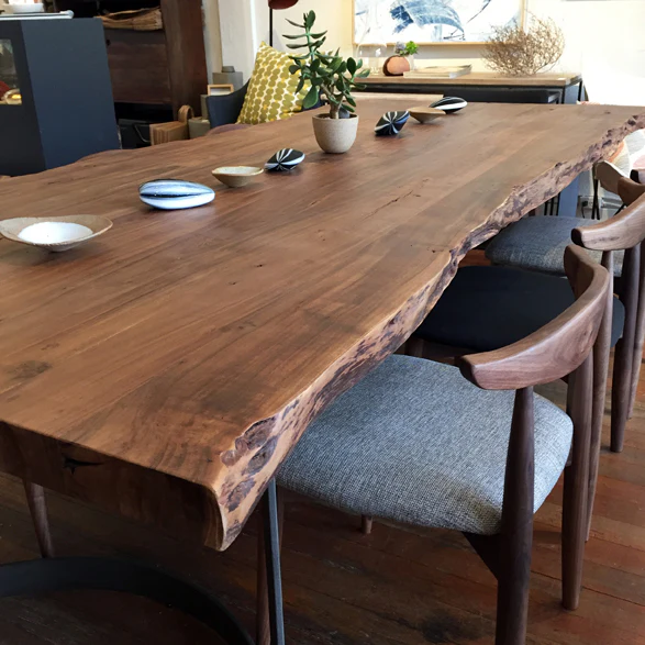 Leviathan Live Edge Dining Table with Black T-Legs - Image 9
