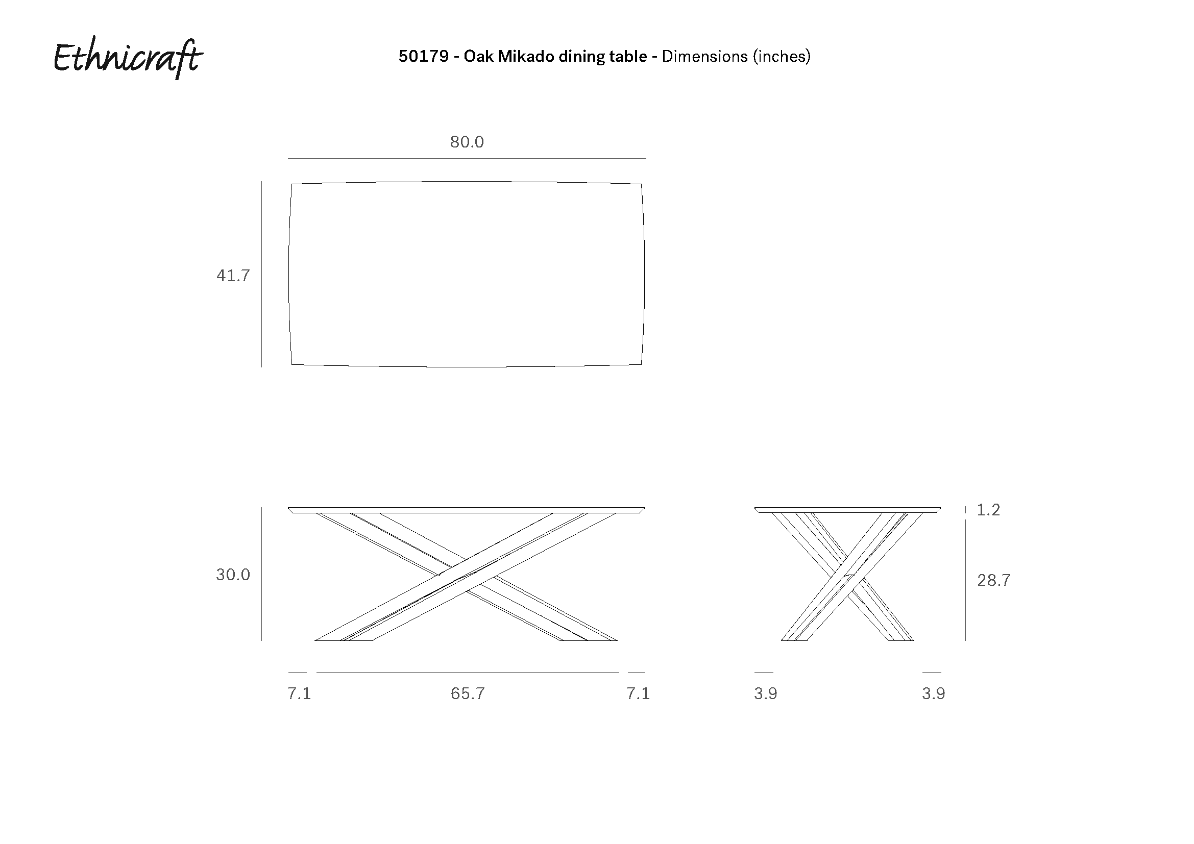 Mikado Dining Table Rectangular - Oak - Image 11