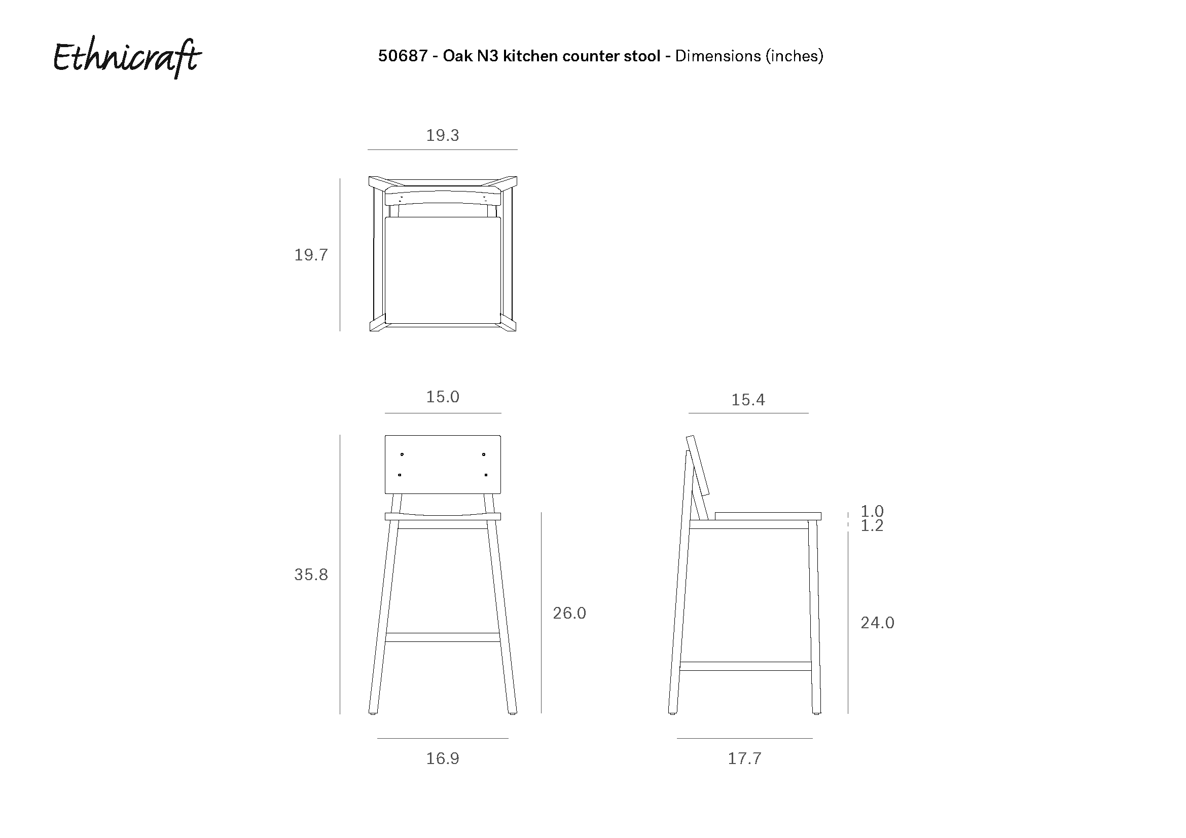 N3 Counter Stool - Oak - Image 10
