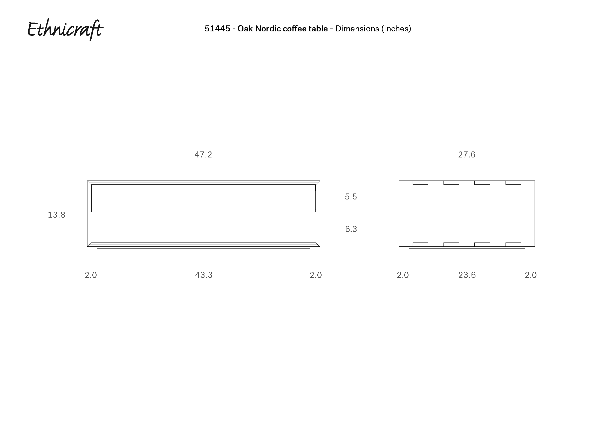Nordic Coffee Table - Oak - Image 5