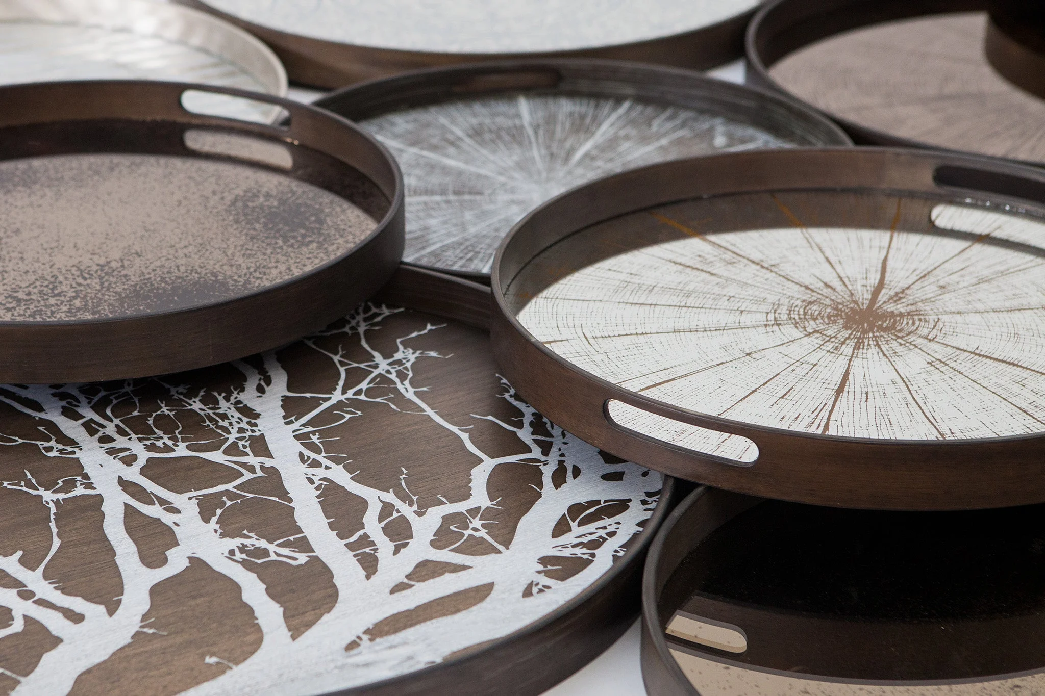 Slice Mirror Tray Light Aged - Round / Small - Image 6