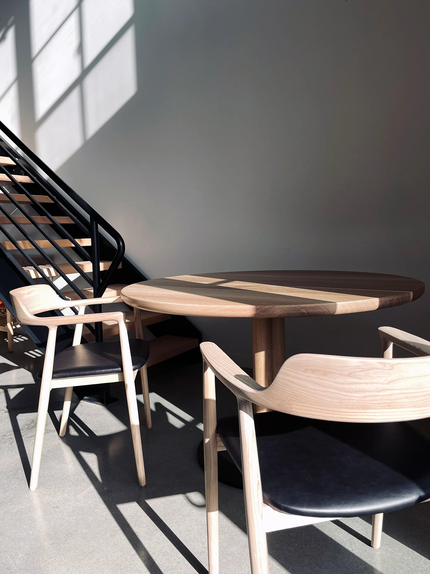 Sven Dining Chair - White Ash + Leather - Image 3