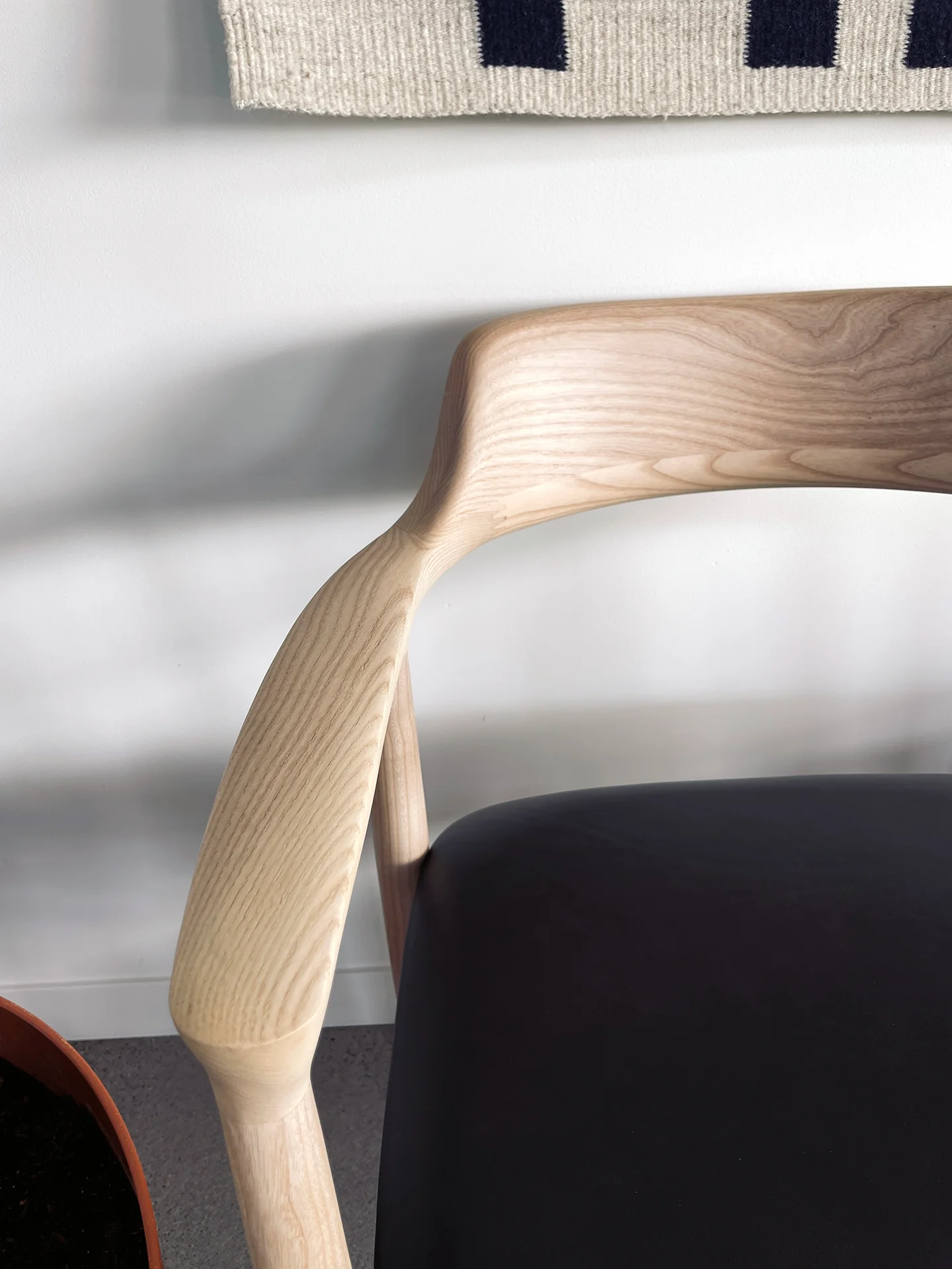 Sven Dining Chair - White Ash + Leather - Image 5