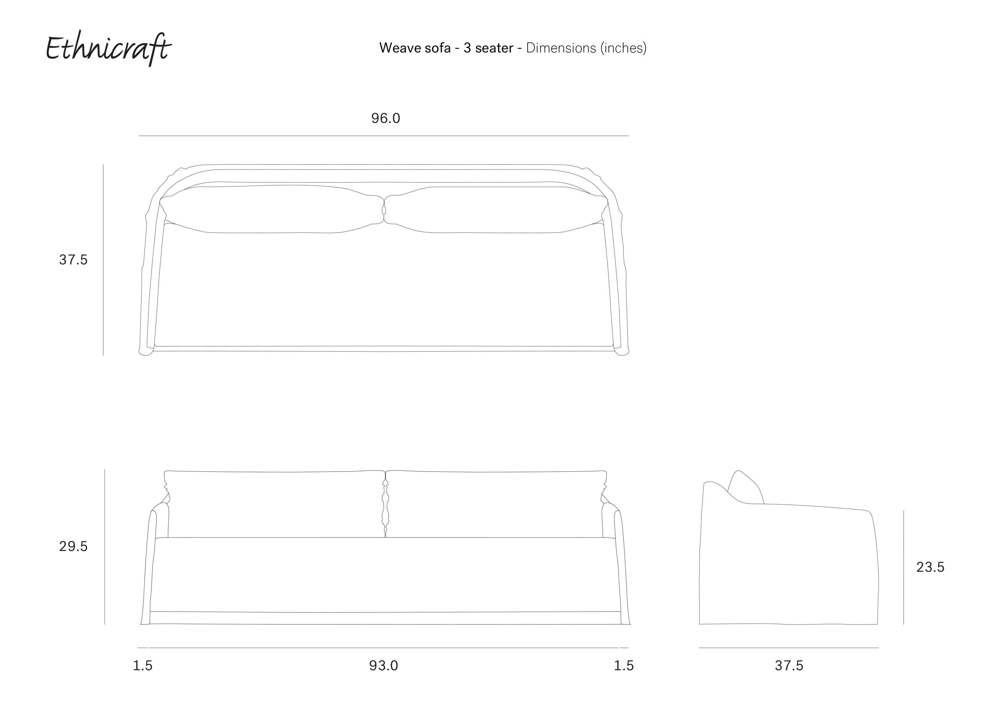 Weave Sofa - Bone - Image 8